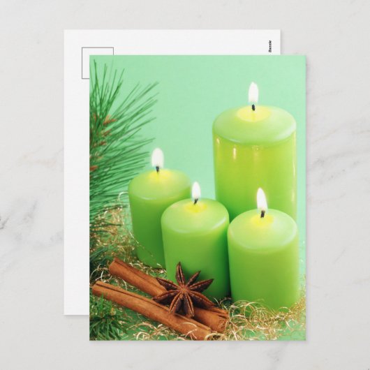 Prettig kerstfeest - vierde advent met kaarsen feestdagenkaart (Voorkant / Achterkant)