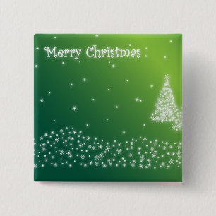 Prettig kerstfeest vierkante button 5,1 cm