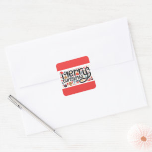 Prettig kerstfeest vierkante sticker