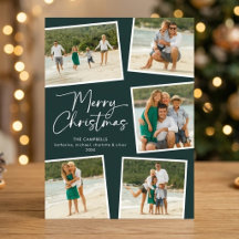 Prettig kerstfeest vijf foto collage bosgroen