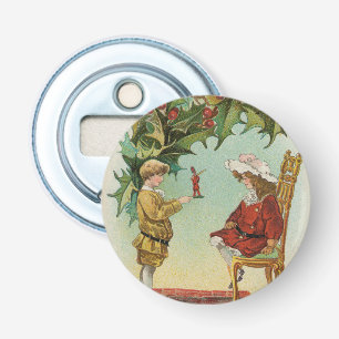 Prettig Kerstfeest - vintage ansichtkaart Button Flesopener