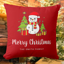 Prettig kerstfeest Vintage boom Sneeuwman Persoonl