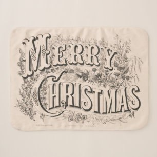 Prettig kerstfeest, Vintage Currier & Ives print Sherpa Deken