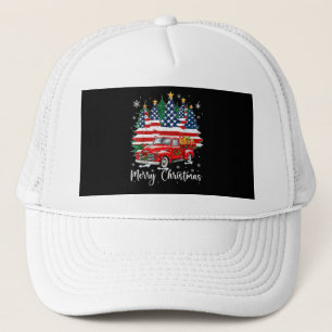 Prettig kerstfeest Vintage rode vrachtwagen VS vla Trucker Pet