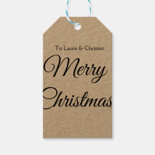 Prettig kerstfeest voeg naam tekst aangepast famil cadeaulabel