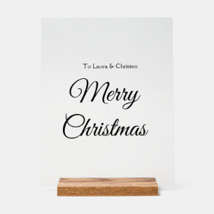 Prettig kerstfeest voeg naam tekst toe aangepast f acryl bord