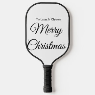 Prettig kerstfeest voeg naam tekst toe aangepast f pickleball paddle