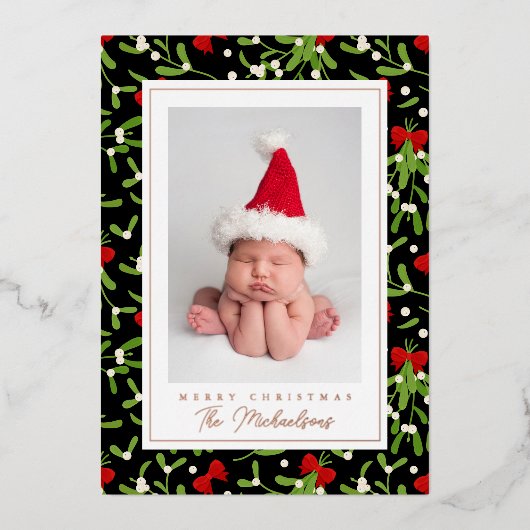 PRETTIG KERSTFEEST | Voeg uw foto toe Folie Feestdagenkaart (Voorkant)