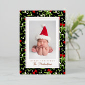 PRETTIG KERSTFEEST | Voeg uw foto toe Folie Feestdagenkaart (Staand Voorkant)