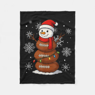 Prettig kerstfeest voetbal sneeuwman vakantie Srts Fleece Deken