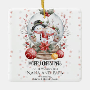 Prettig Kerstfeest voor de Beste Grootouders ter W Keramisch Ornament