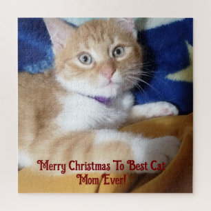 Prettig kerstfeest voor de beste kattenmoeder ooit legpuzzel