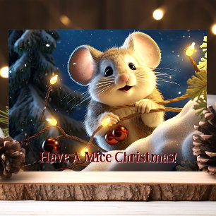 Prettig Kerstfeest voor de Muizen Cute Muis Feestdagen Kaart