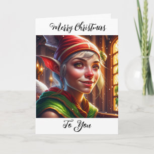 Prettig kerstfeest voor jou Schattige Elf Bedankkaart