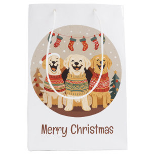 Prettig kerstfeest voor Labrador Retriever honden Medium Cadeauzakje