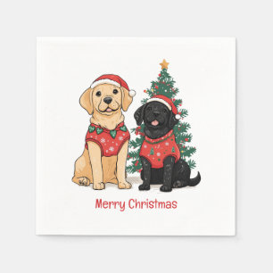 Prettig kerstfeest voor Labrador Retriever honden Servet