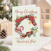 Prettig kerstfeest voor mijn geweldige vader krans