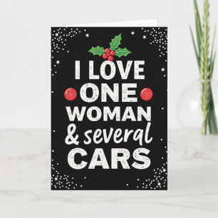 Prettig kerstfeest voor mijn vrouw en auto's kaart