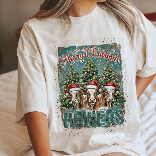 Prettig kerstfeest voor vaarzen Fun boerderij koei Tri-Blend Shirt