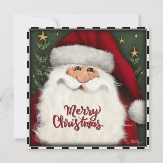 Prettig kerstfeest Vrolijke rode kerstman kerstkaa Feestdagenkaart (Voorkant)