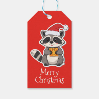 Prettig kerstfeest Wasbeer Cadeaulabel