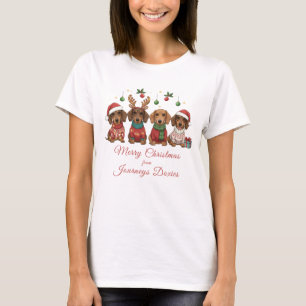Prettig kerstfeest Weiner Dachshund Vakantie T-shirt