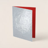 Prettig kerstfeest Wereld Echte zilveren Kerst bri Folie Kaarten (Voorkant)