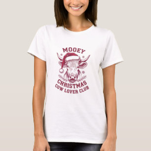 Prettig kerstfeest Western Cow Lover Club Kerstsei T-shirt