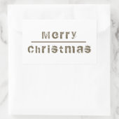 Prettig kerstfeest Wit en Grijs vakantieseizoen Rechthoekige Sticker (Tas)