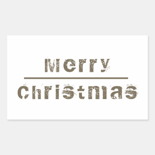 Prettig kerstfeest Wit en Grijs vakantieseizoen Rechthoekige Sticker (Voorkant)