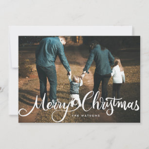 prettig kerstfeest witte grote hand letter foto feestdagenkaart
