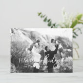 Prettig Kerstfeest Witte Tekst Foto Kerstkaart Kaart (Staand voorkant)