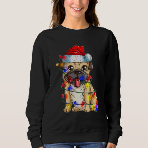 Prettig kerstfeest Xmas feest verlichte hond Pug Trui