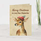 Prettig kerstfeest zeer hert stiefmoeder kaart (Voorkant)