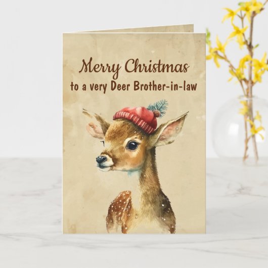 Prettig kerstfeest zeer hert zwager kaart (Gele Bloem)