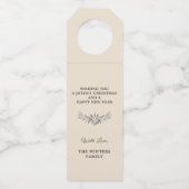 Prettig Kerstfeest Zilveren Lijst Foto Flessenhanger (Achterkant)