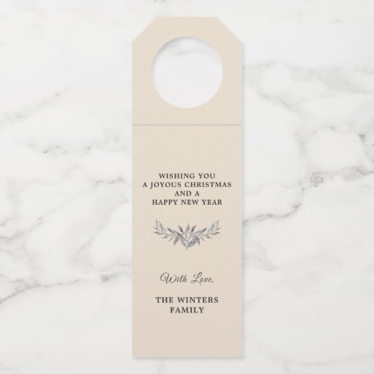 Prettig Kerstfeest Zilveren Lijst Foto Flessenhanger (Achterkant)