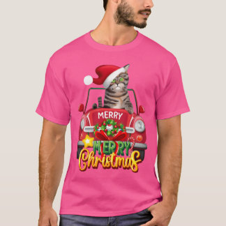 PRETTIG KERSTFEESTKAT OP AUTO vriend T-shirt