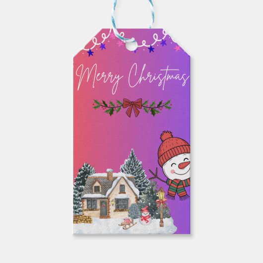 Prettig kerstfeestlabel cadeaulabel (Voorkant)