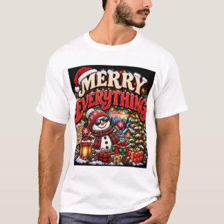 Prettig Kerstman Vakantie Sneeuwman T-shirt