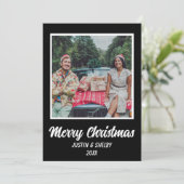 Prettig Kerstmis aangepaste foto  Feestdagenkaart (Staand voorkant)