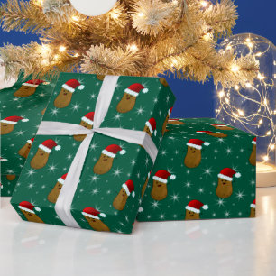 Prettig Kerstmis Aardappel Jagers Groen Cadeaupapier