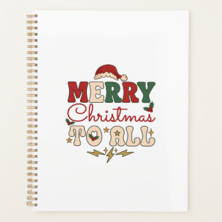 Prettig Kerstmis Alle Kerstman Hoed Bliksem Sterre Planner