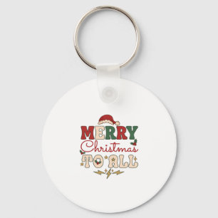 Prettig Kerstmis Alle Kerstman Hoed Bliksem Sterre Sleutelhanger