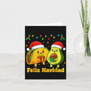 Prettig Kerstmis Avocado Tacos Mexicaanse Kerstmis Kaart