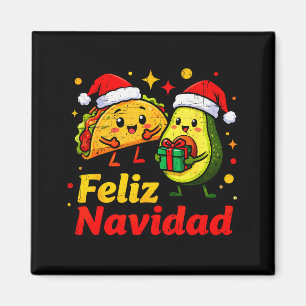 Prettig Kerstmis Avocado Tacos Mexicaanse Kerstmis Magneet