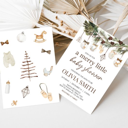 Prettig Kerstmis Baby Shower Kaart