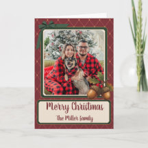 Prettig Kerstmis Bourgondië Groene Strik Eikel Fam
