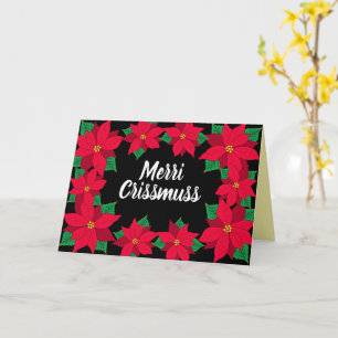 Prettig Kerstmis Caribische Poinsettia Kerst Kaart