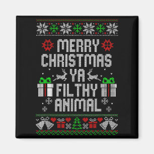 Prettig Kerstmis Dier Vies Kerstmis Pyjama Magneet